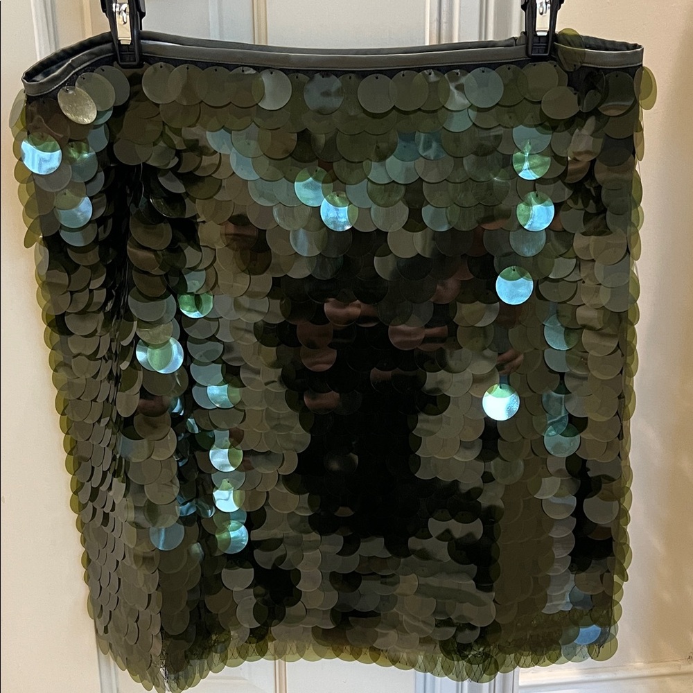 Zara Green Sequin Mini Skirt